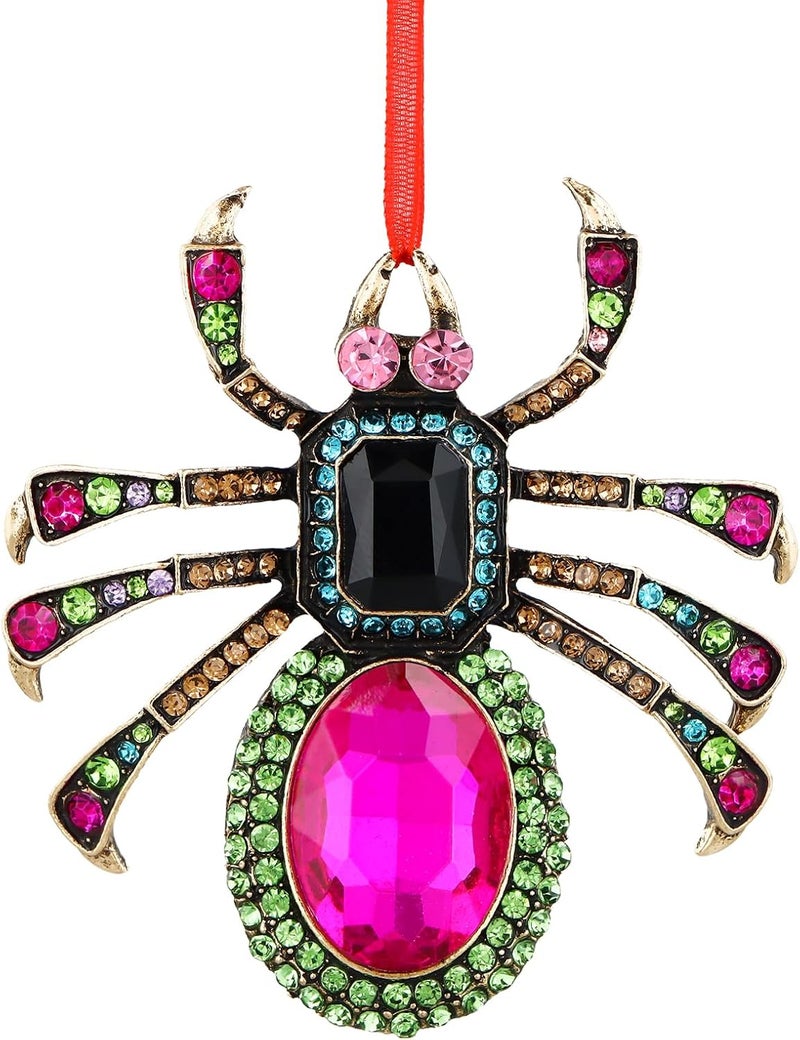 GROWTHMAGIC Store Pink Spider Christmas Ornaments - Metal Spider Ornaments for Christmas Tree Decor Gifts for Women Girl - Image 1